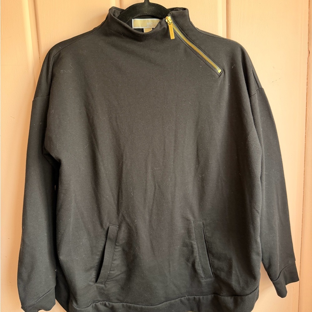 Michael Kors Black Half-Zip Jacket SzM - Picture 2 of 5